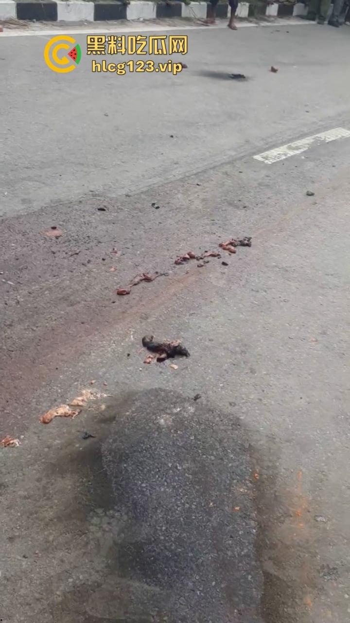 血腥慎点!太惨烈!尼泊尔一男子遭货车碾压拖行 “肠子都出来了!”-4