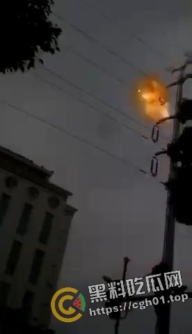 老头因汽车不戴头盔不满被罚款 爬上高压电线变身雷电法王 人都烧糊了-3