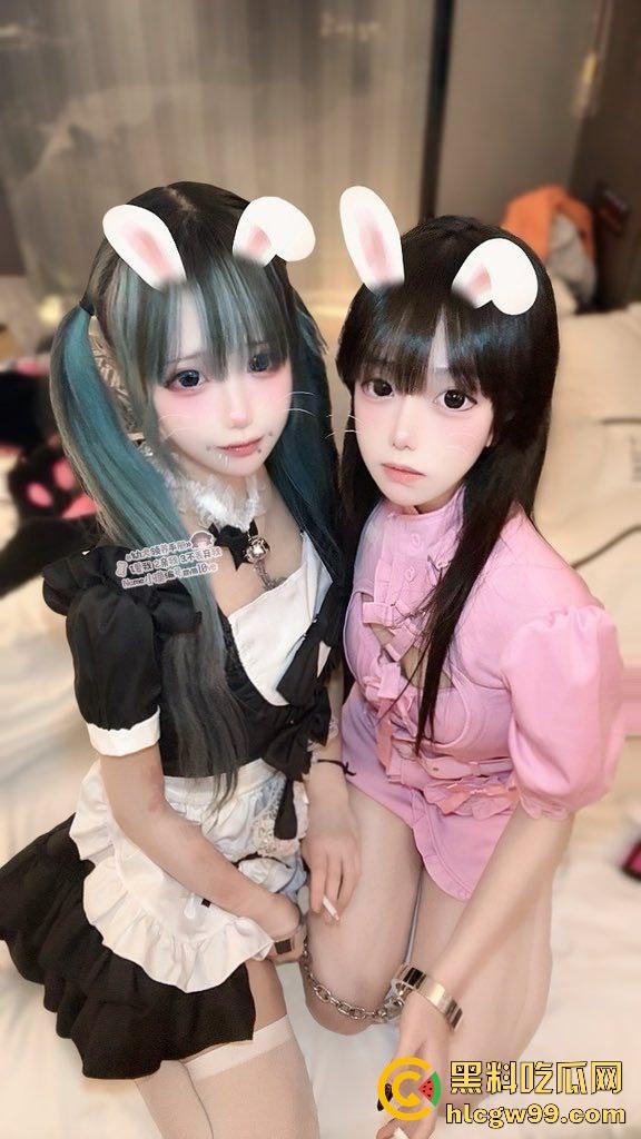 推特地雷系双马尾萝莉炸场，幼猫病猫高颜值白丝双飞，攻速3.0飞机场萝莉果然要靠双马尾才有东西抓！-9