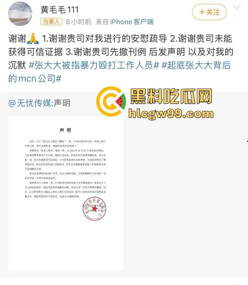 抖音黄毛毛自爆，6000万粉丝顶流男艺人『张大大』酒店暴打女编剧，2小时枕头玻璃杯狂砸，逼她下跪道歉！-6