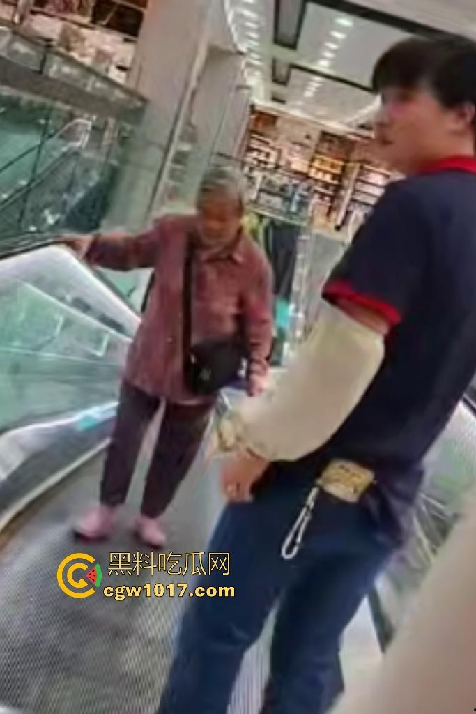 NPC大妈逆行走电梯，电梯向下她硬向上爬，逛一圈回来还在走，还要工作人员拉一把，没摔死就不错了！-5